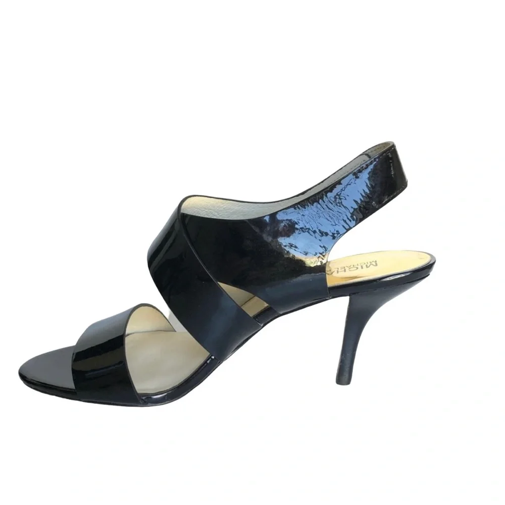 Michael Kors Black Patent Leather Strappy Heeled Sandal Women’s Size 8.5